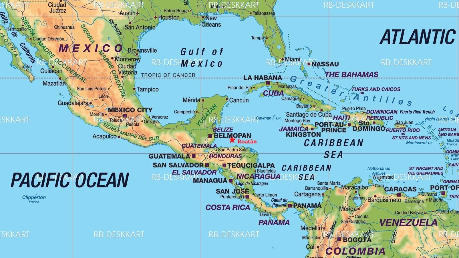 Karibik - mapa